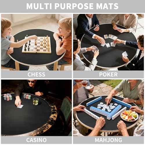 Large Round Tabletop Game Playmat,Rubber Table Mat Suitable for Playing Poker,Card,and Roleplaying Games.(100cmBlack)