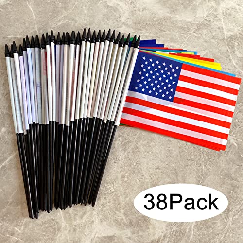 Latin America 38 Country Mini Stick Flags for Decorations, 5x8 Inches, Pack of 38