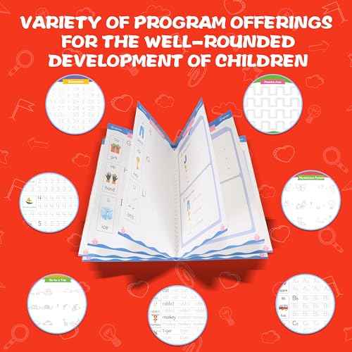 Magic Grooved Writing Practice for Kids Ages 3-8, Reusable Grooved Handwriting Workbooks, Large Writing Practice Books, Kindergarten Workbooks 10.24 * 7.29in(7 Books+Pens)
