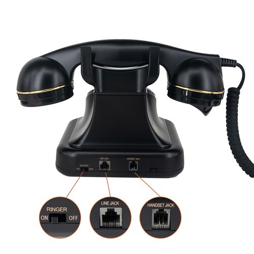 GHYTMTHOT Rotary Phone, Vintage Landline Rotary Black Vintage Phone, Used for Home and Office Desk.