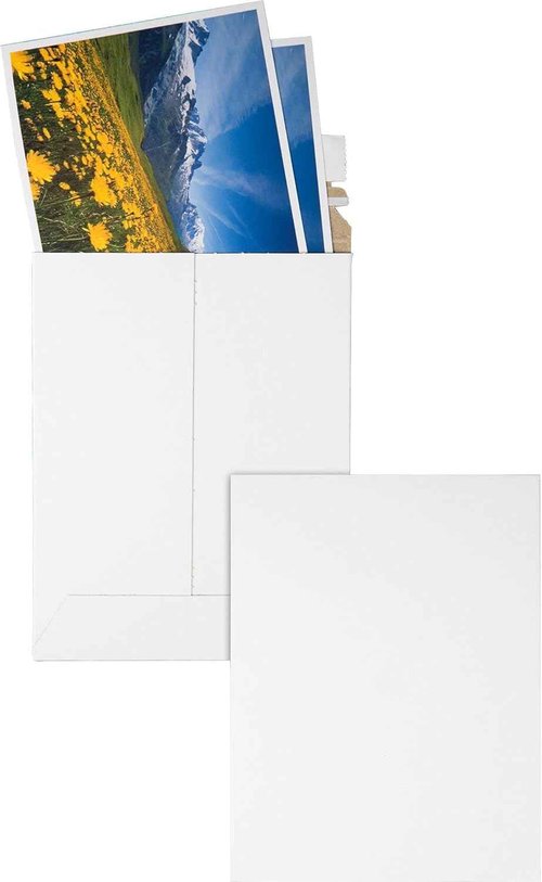 Quality Park Photo Document Mailers, Redi-Strip Self Seal Closure, Rigid Stay Flat Mailer, White Recycled Fiberboard, 9" x 11.5", 25 per Box