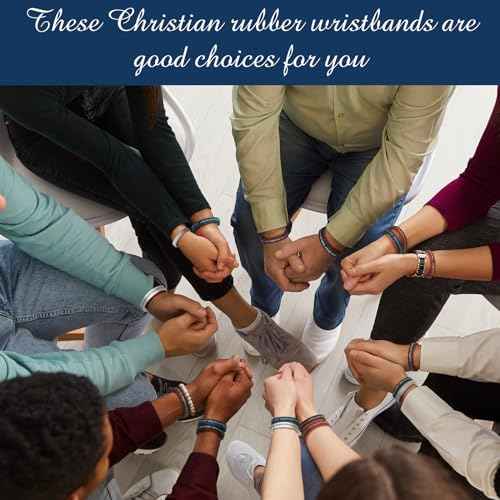 Estune 240 Pieces Bible Verses Bracelets Motivational Scripture Bracelets Bulk Religious Silicone Wristbands Quote Rubber Inspirational Wristbands Christian Gifts for Men Women Teens