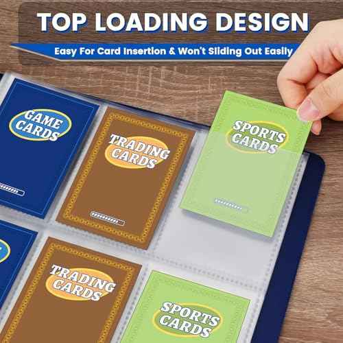 36pack Trading Card Sleeve, Holds 648 Cards, 9 Pocket Card Sleeves Binder Sheets for 3 Ring Binder, 11 Holes Trading Card Binder Sleeves Fit for MTG, Baseball, Game, Business Cards, Coupon