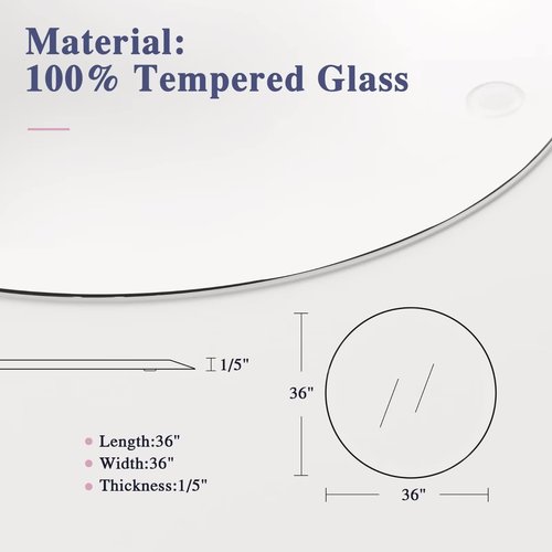 MIRUO Office Chair Mat for Carpet Tempered Glass Chair Mat Desk Chair Mat Floor Mat for Office Chair On Carpet Mat for Office Chair On Carpet (36" Round x 1/4", Transparent)