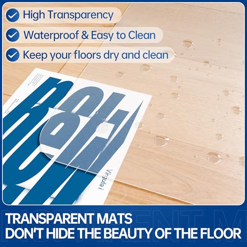 Naturei Office Chair Mat for Hard Floors 30 x 48 Anti-Slip Clear Desk Floor Protector