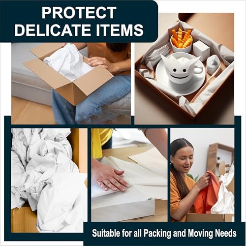 White Bulk Packing Paper Sheets for Moving | 640 sheets | 27" x 17" | 20 lb | Twin Pack | | Newsprint Wrapping Paper Sheets - Must Have in Your Moving Supplies, Packing Materials, Moving Paper Wrap