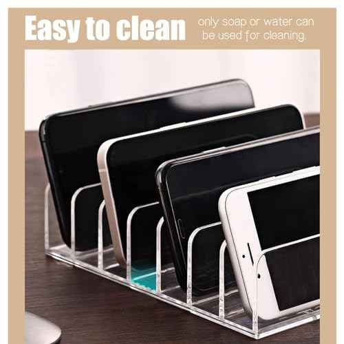 LUOKER Acrylic Mail Organizer - 2 Pcs CD Holder With 7 Compartments, 7 x 5 x 1.57 Transparent Countertop Envelope Organizer for Office, Home Desk