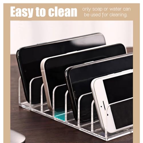 Transparent Acrylic Mail Organizer - 2 Pack with 7 Compartments for Letter, Card, and Cosmetic Storage