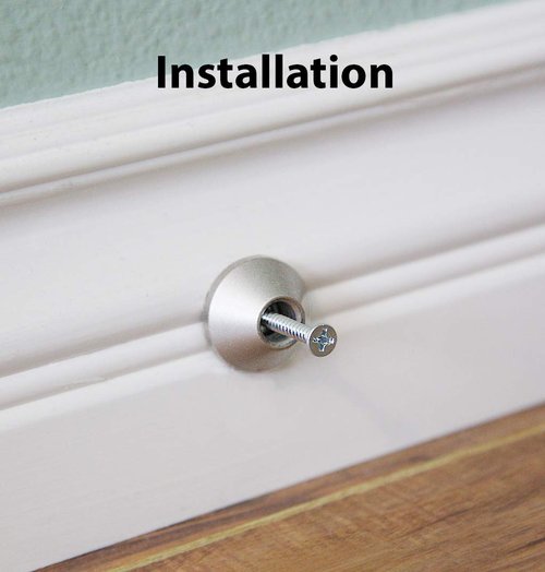 Safus Magnetic Door Stop - Brushed Nickel - 4pc Set