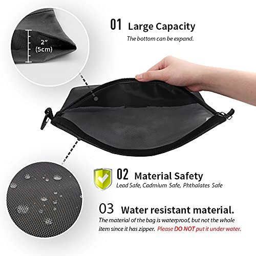 Pack All Water-Resistant Mesh Zipper Pouch - Black, Medium, 10.23"x7.48"