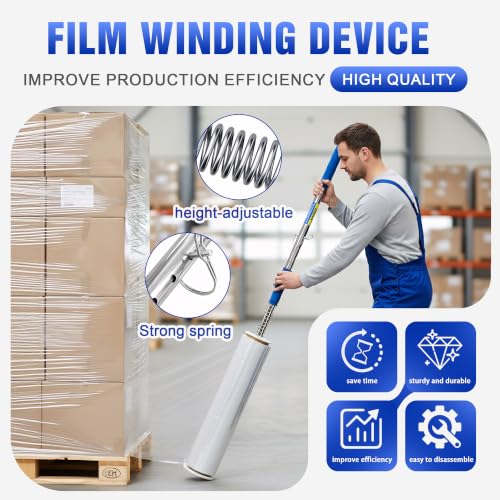 Long Handle Pallet Stretch Wrap Dispenser, Dispenser for Film Width