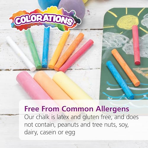 Colorations 50pc Jumbo Sidewalk Chalk Set - Bright Colors & Patterns, Washable Outdoor Kids Art