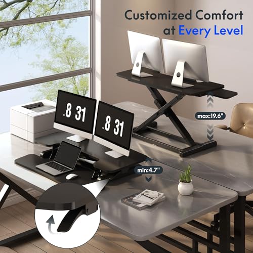 FLEXISPOT 36-Inch Height Adjustable Standing Desk Converter Black