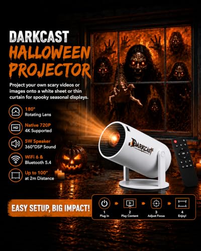 FABLE Lantern 1 Set Darkcast Halloween Projector with WiFi Bluetooth 4K UHD Built-in Speaker