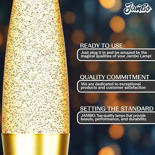 Jambo 16-Inch Rainbow Glitter Lamp I Beautiful Liquid Lamp I Entertaining for Adults and Kids I Perfect Holiday Gift