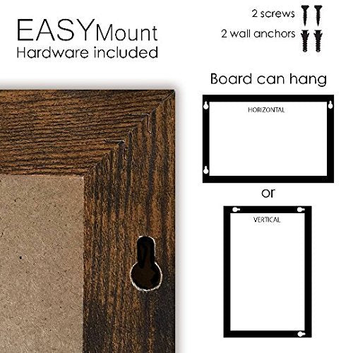Loddie Doddie Magnetic White Board 24" x 36" - Magnetic Dry Erase Board with Built-in Marker Tray - Rustic Wooden Frame - Whiteboard Wood Frame