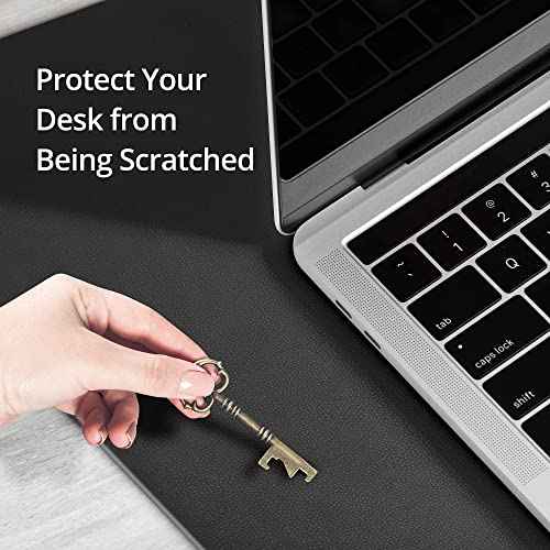 SIIG Extra Large Desk Mat on top of Desk Blotter Protector - 36" x 22" Vegan Leather Mouse Mat for Office, Home Office, Desktop Computer, Laptop, Keyboard and Mouse - Black