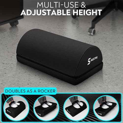 Ergonomic Memory Foam Foot Rest for Under Desk ? Adjustable Office, Home & Gaming Footrest ? Improves Circulation & Relieves Leg Pain ? Washable Non-Slip Cover