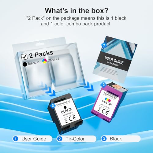 Adoccur 65XL Ink Cartridges Black & Color Combo Pack High-Yield Replacement for HP DeskJet & Envy Series