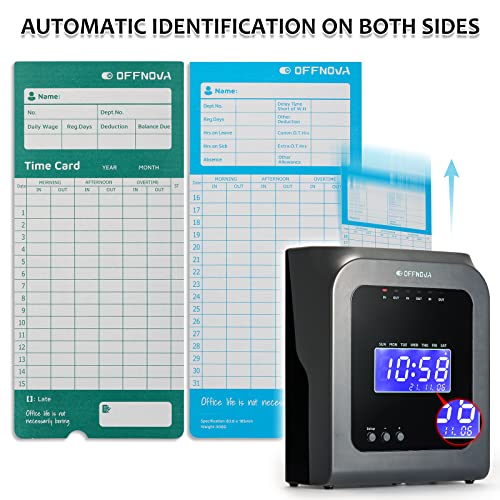 OFFNOVA Thermal Employee Time Cards 50 Pack - Monthly Double-Sided Punch Cards for Office Time Clock