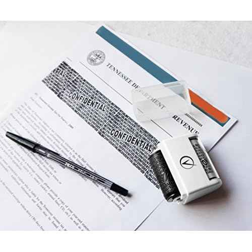 Vantamo Identity Protection Roller Stamps Wide Kit, Including 3-Pack Refills - Designed for Secure Confidential ID Blackout Security, Anti Theft and Privacy Safety (4-Pack White)