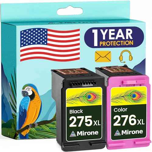 Mirone Remanufactured Ink Cartridges Replacement for Canon 275 276 Ink Cartridges 275xl 276xl for Canon 275 276 for Pixma TS3522 Printer TR4720 Cartridge 2pk