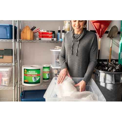 Duck Brand Small Bubble Cushioning Wrap for Moving & Shipping - 175 FT Bubble Packing Wrap for Extra Protection Packaging Boxes & Mailers - Clear Bubble Roll Moving Supplies, Perforated Every 12 IN
