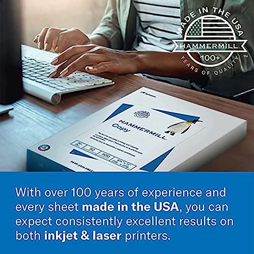 Hammermill Premium Color Copy Printer Paper 8.5 x 11 - 1 Ream (500 Sheets), 28 lb, Bright 100, Made in USA, Letter Size