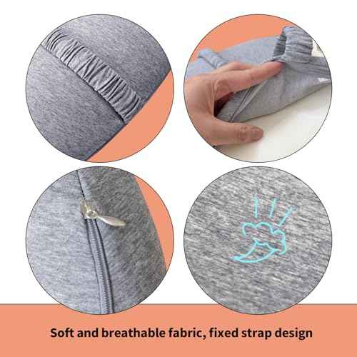 Ergonomic Seat Cushion with Memory Foam & Non-Slip Straps - Breathable Cover for Office Chair, Car, Travel - Lightweight Back Support
