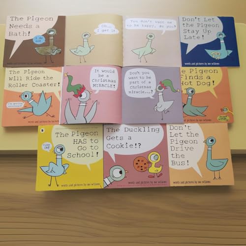 9PCS Mo Willems Pigeon Books Dont Let The Pigeon Drive The Bus Book Series Set Paperback, Pigeon Books Collection for Kids