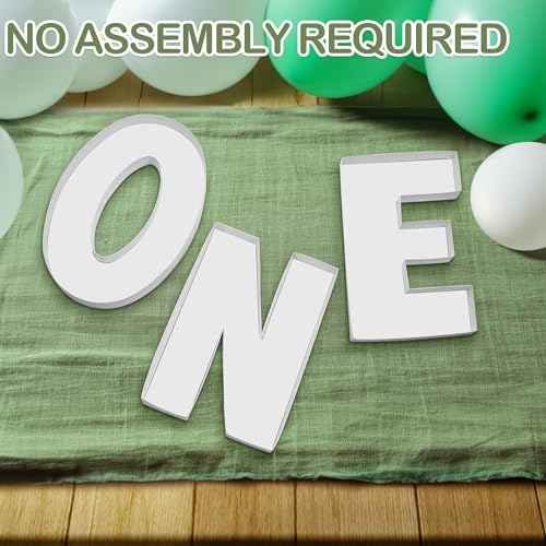 One Charcuterie Board Letters, 3 Pack, 10 Inch Fillable Cardboard Letters for Charcuterie, White Paper Mache Letter Tray for 1th Aniversary, Birthday Party Decoration