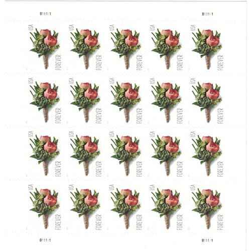 Celebration Boutonniere Forever Stamps - Sheet of 20 United States Postage Stamps