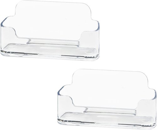 HSYMQ Acrylic Business Card Holder - Clear Plastic Display Stand for 30-50 Cards