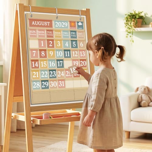 Boho Classroom Calendar Pocket Chart Set with 118 Cards - Educational Organizer