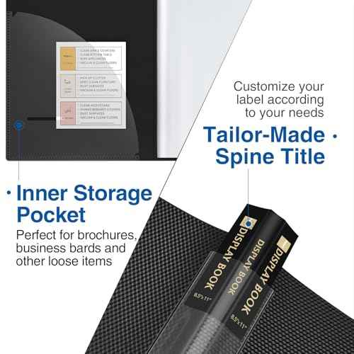 Sooez 18-Pocket Binder with Plastic Sleeves 8.5x11, Heavy Duty Art Portfolio Folder with Clear Sheet Protectors, Display 36 Pages, Presentation Book for Artwork, Document Organizer