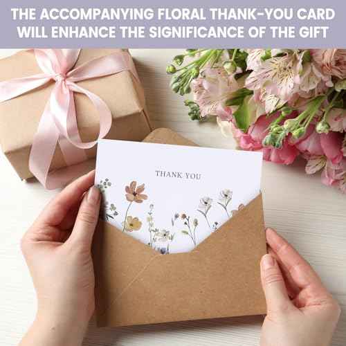 102 PACK Floral Thank You Cards With Envelopes (4"x6") - Wildflower Blank Cards With Adhesive Envelopes & Matching Stickers for Wedding, Bridal Showers, Baby Showers, Birthday, All Occasion