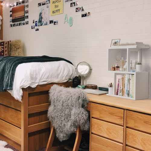 Desktop Bookshelf for Top of Desk Shelf - White Table Bookcase 3-Tier Shelves Storage Small Book Organizer Hutch for Dorm Office College