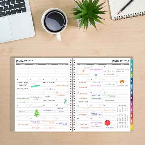 2026 Appointment Book - January - December 2026, Appointment Planner with Weekly £¦ Monthly Spread, 8.5'' x 10.5'', Large, 15 Minute Increments, 2026 Daily Planner with Pockets, Tabs, Flexible Cover