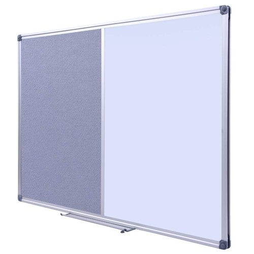 DexBoard 48"x36" Large Magnetic Combo Board - Dry Erase Whiteboard & Grey Bulletin Board Combination | Framed Corkboard & Magnetic Whiteboard for Office, Classroom, Home | Durable Aluminum Frame