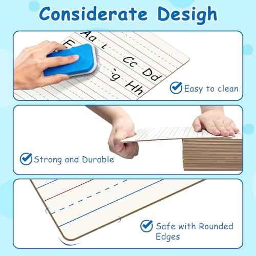 24-Pack Dry Erase Boards, Double-Sided Mini Whiteboards with Lines for Kids, Students, Teachers ? 6"x9" Lined Whiteboards for Math & English Writing Practice, Classroom Essentials