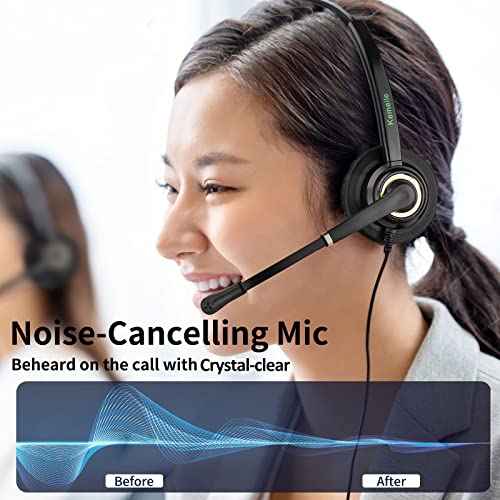 N/X KEMEILE Telephone Headset with Noise Cancelling Mic, Corded RJ9 Phone Headset Compatible with Cisco CP-7821 7841 7942G 7931G 7940 7941G 7945G 7960 7961G 7962G 7965G 7975G 8811 8841 8861 9951 etc