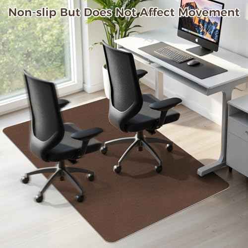 Office Chair Mat,Hard Floor Chair Mat Suitable for Hardwood and Tile Floors,Large Non-Slip Floor Protection Mat,Does Not Pill,Coffee(36"x48")
