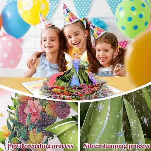 Birthday Card, 3D Pop-Up Birthday Card for Girls, Musical Birthday Card with Colorful Lights, Fairy Birthday Card for Girls, Daughters, and Granddaughters