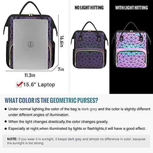 LOVEVOOK Geometric Luminous Purses and Handbags for Women Holographic Reflective Crossbody Bag Wallet