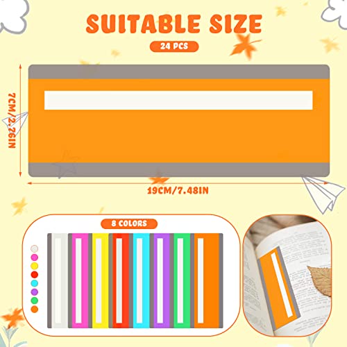Crtiin 24 Pcs Color Reading Guide Strips Overlay Guides for Kids & Classroom - Mixed Colors