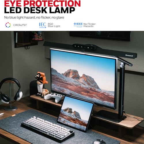 Honeywell Eye-Caring 1200LM LED Desk Lamp with Touch Control - Black Base