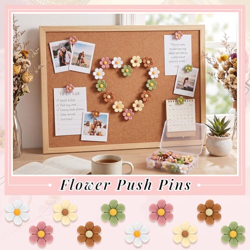 Dispowreath Flower Push Pins 50-pack Boho Small Flower Set