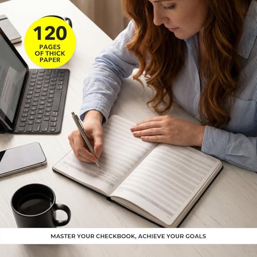 Molekaus Check Registers for Personal Checkbook A5 5.8 x 8.3 in Black