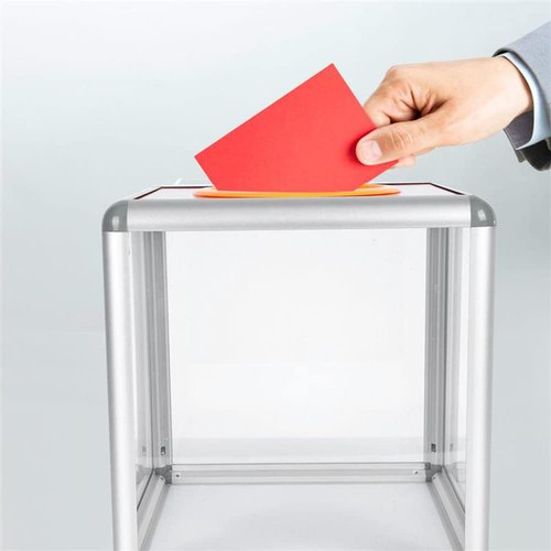 KAFENDA Desktop acrylic donation ballot box for fundraising box/suggestion box (20*20*20)