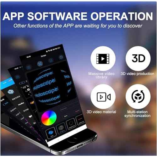 3D Hologram Fan, 26 Inch 2000 * 1536PX Hi-Resolution 768 HD LED Beads Holographic Fan, Holographic Video Advertising Projector Support APP+Bluetooth Audio+WiFi (65CM 16G)